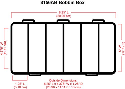 ArtBin 8156AB Large Bobbin Box, Sewing Bobbin Organizer, [1] Plastic Storage Case, Clear