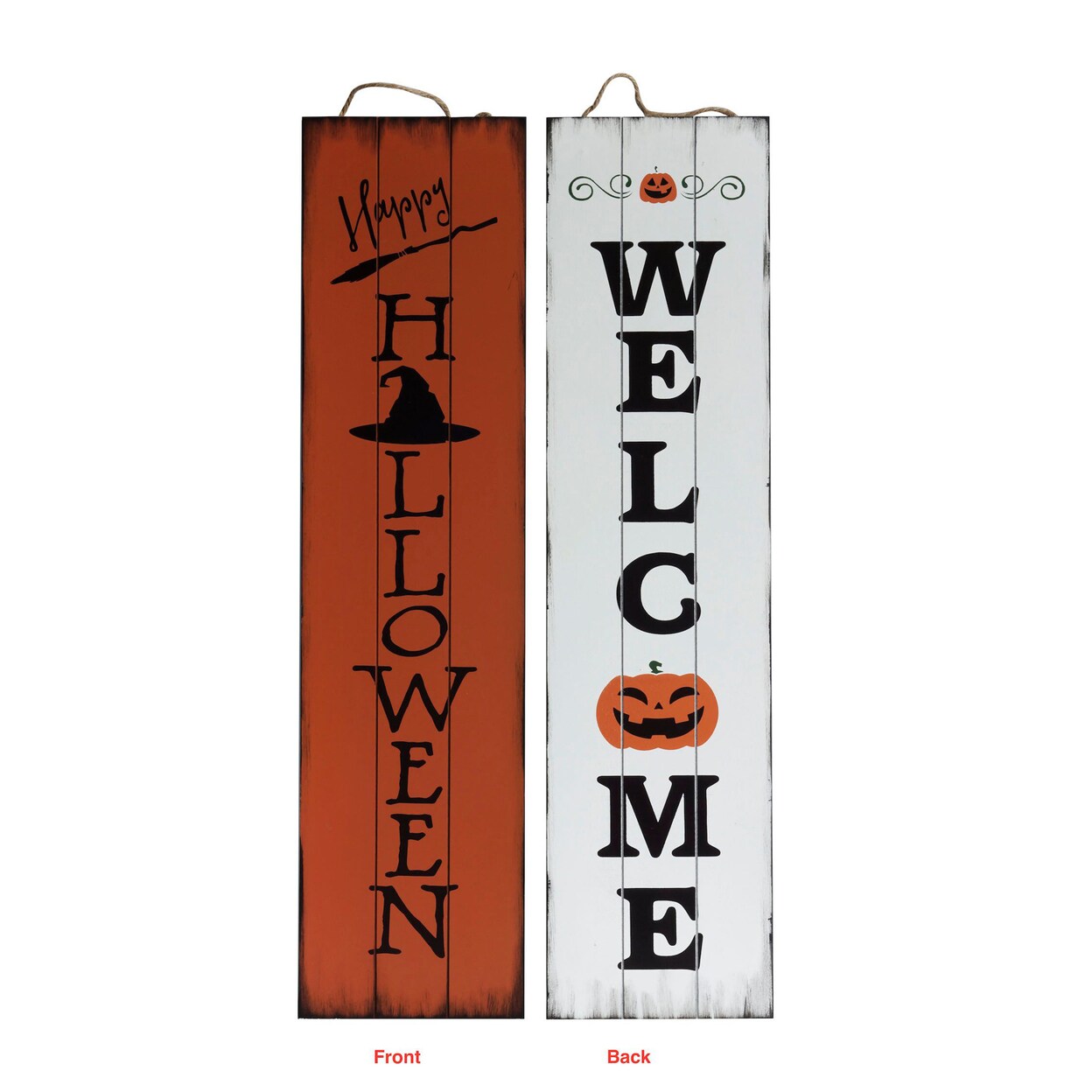 TX USA Corporation Wall Decorative Wood Happy Halloween Reversible Porch Sign