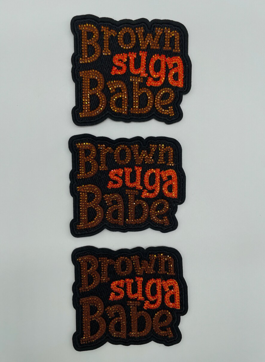 Brown Suga Babe Rhinestone Patch
