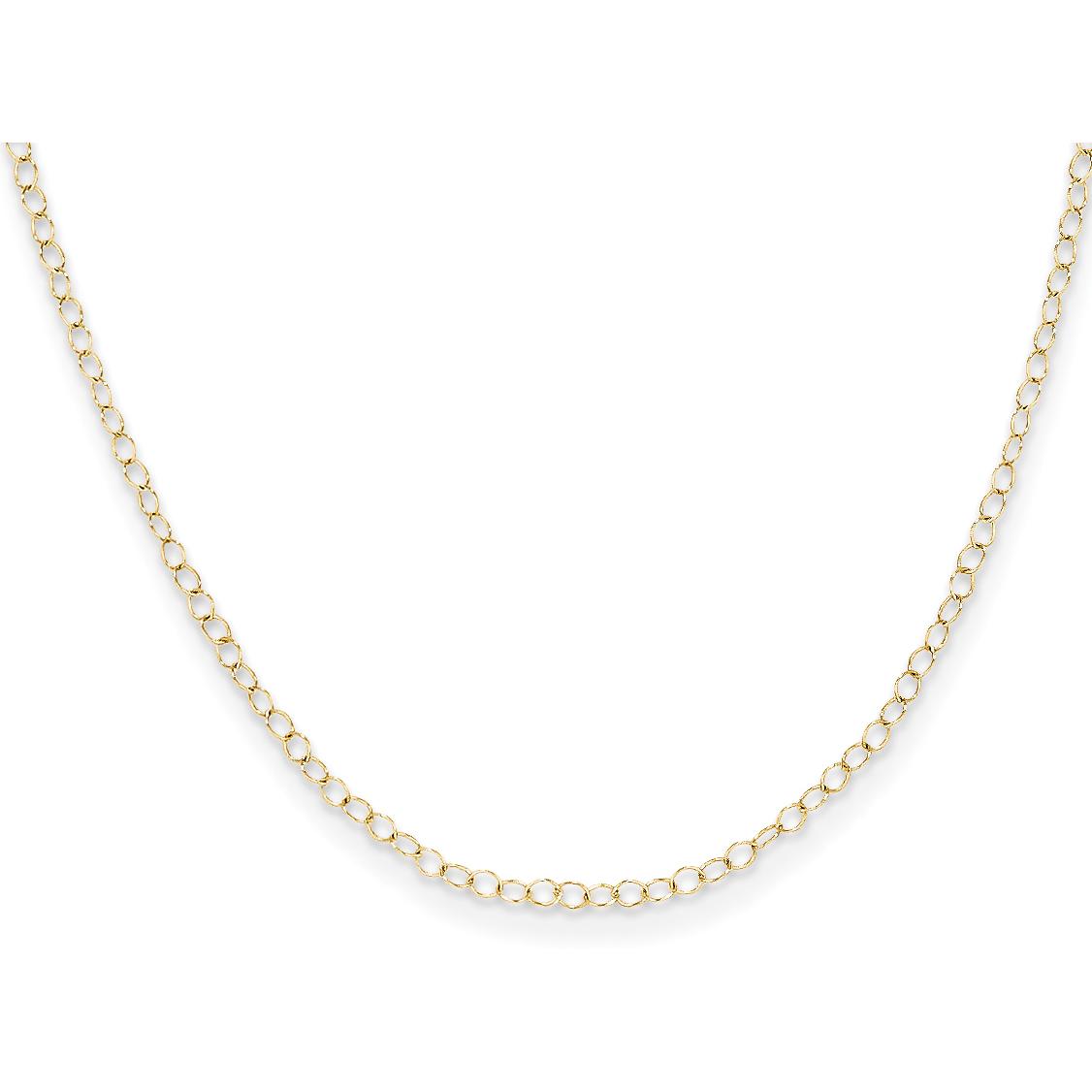 14K Gold Cable Chain Childrens Necklace Jewelry 15&#x22;