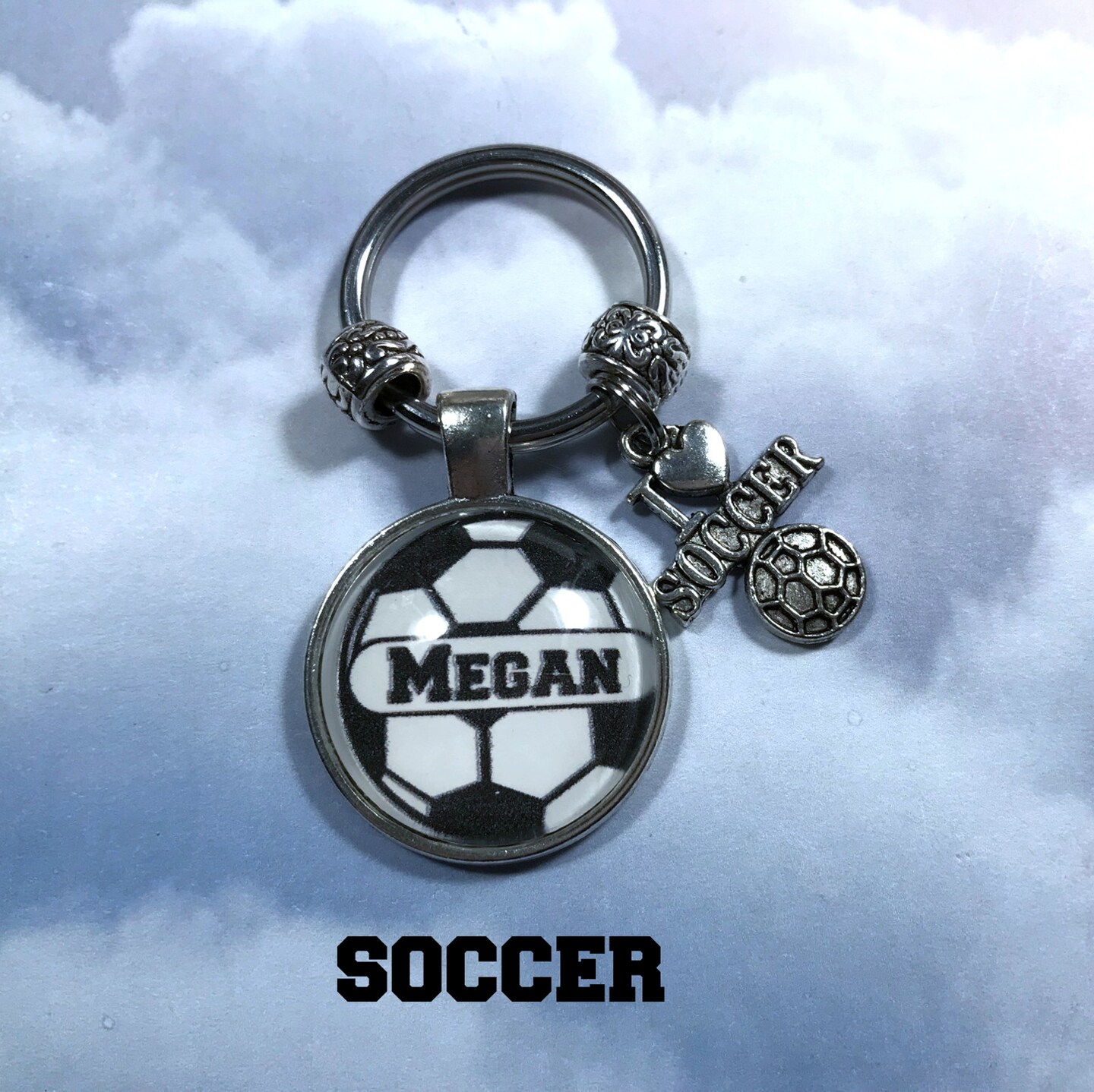 Sports Personalized Key Ring Custom Baseball Football Basketgall Soccer Mini  Key Ring with Name Jersey Number