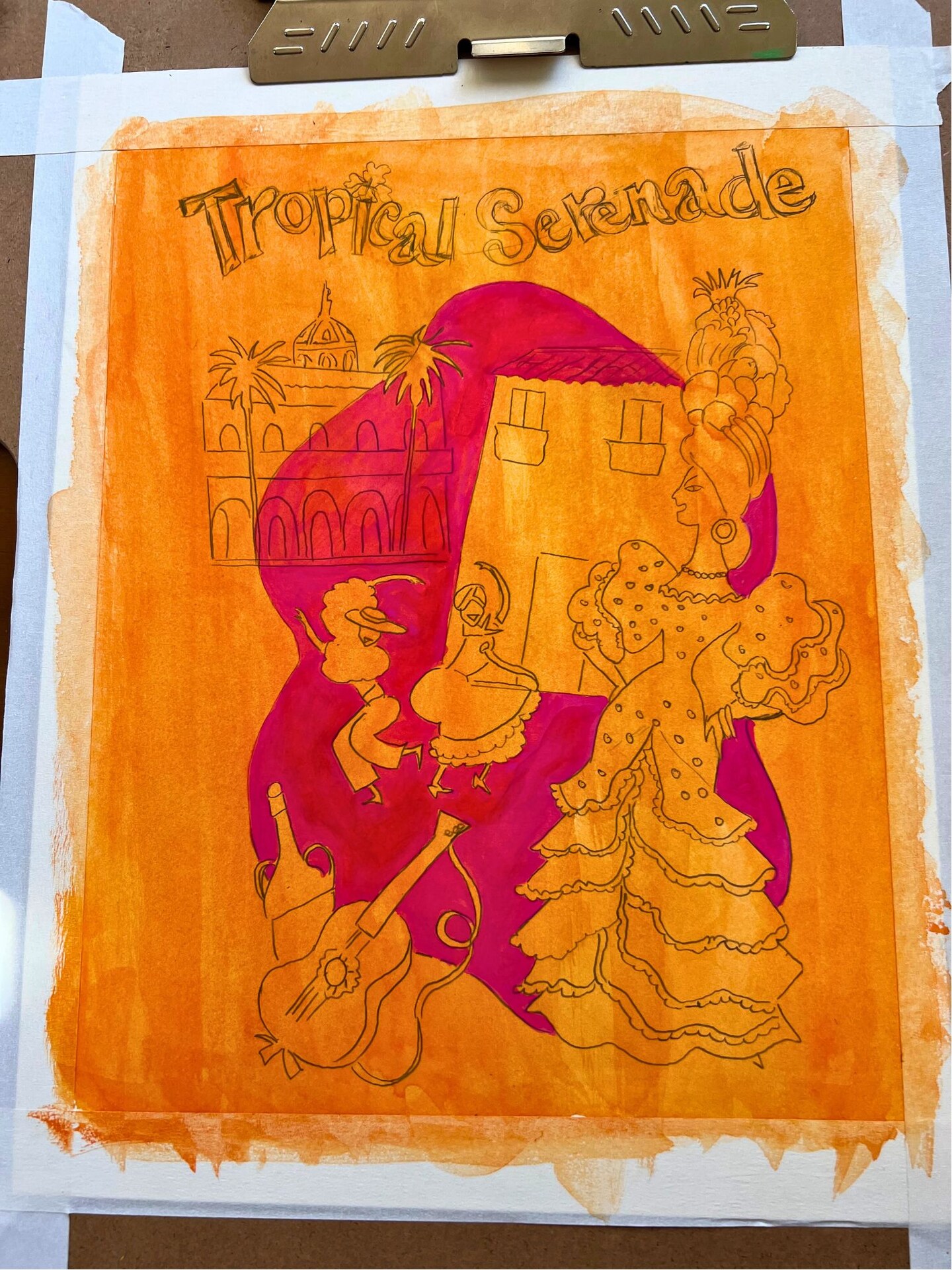 Vintage Illustration Painting with Gouache image 5