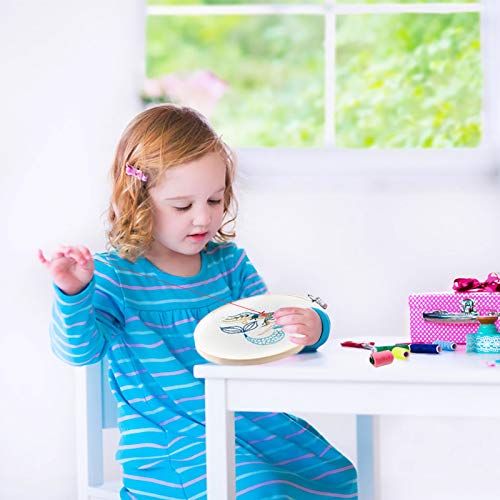 5 Pieces Embroidery Hoops Bamboo Circle Cross Stitch Hoop Ring 5 inch to 10 inch for Embroidery and Cross Stitch