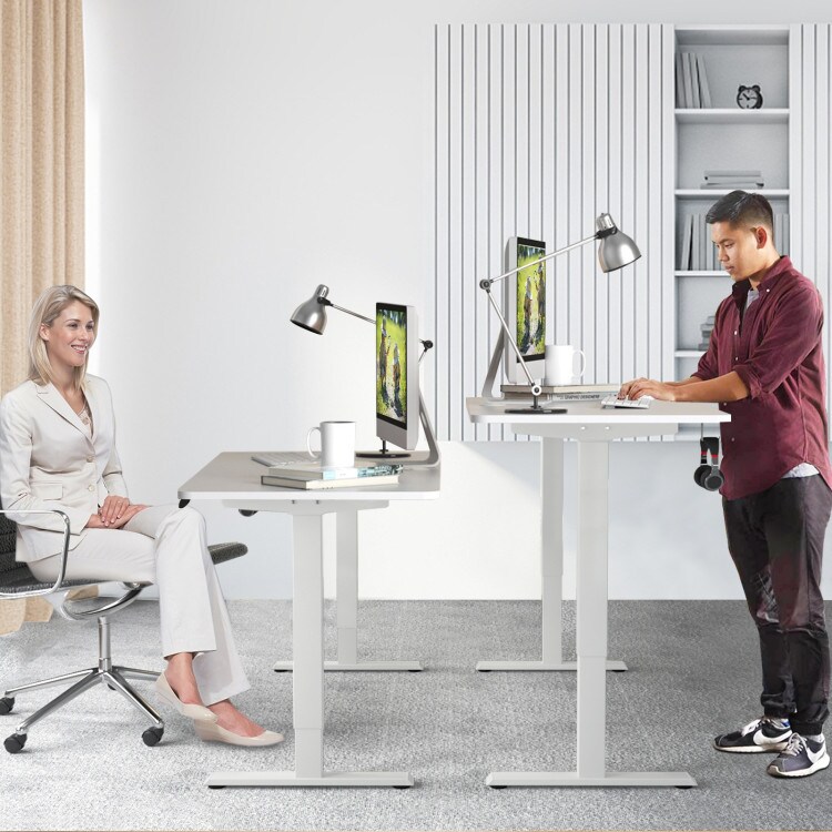 Electric Computer Standing Desk with Height Adjustable and Cable Management Hole