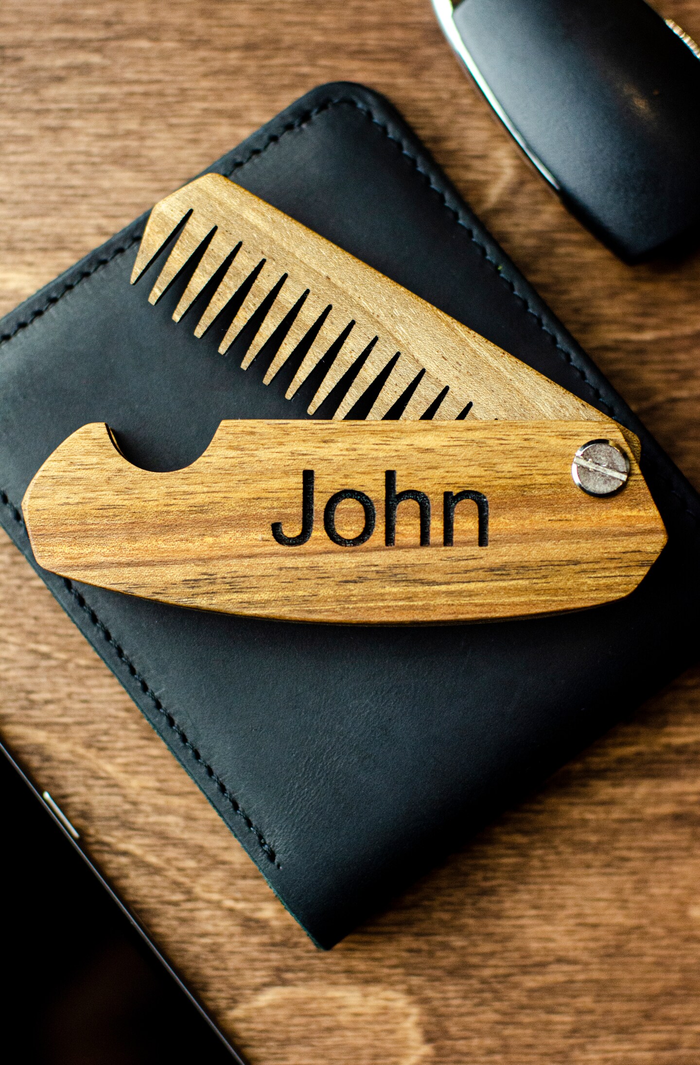 Wooden Beard Comb, Christmas Gift for Men, Personalized Groomsmen Gifts