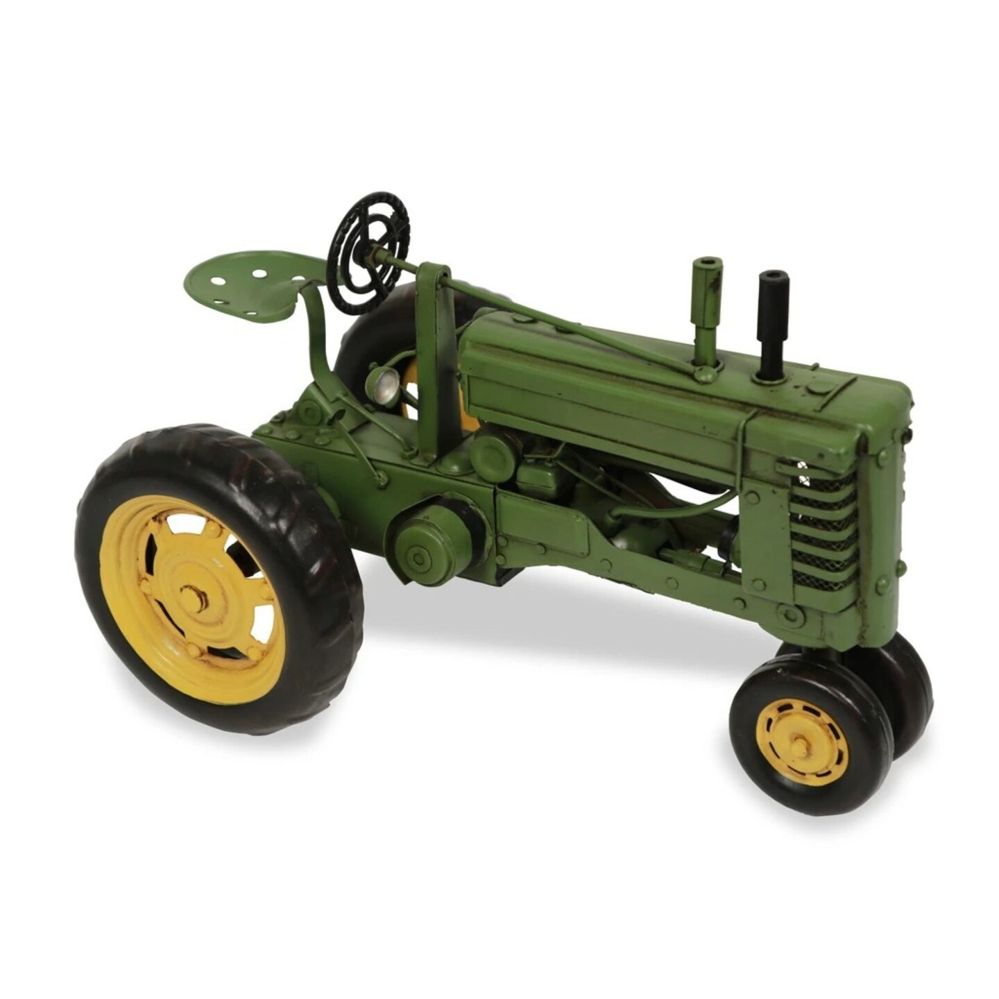 Contemporary Home Living 11.5" Green and Gold Antique Classic Farm Tractor Tabletop Decoration