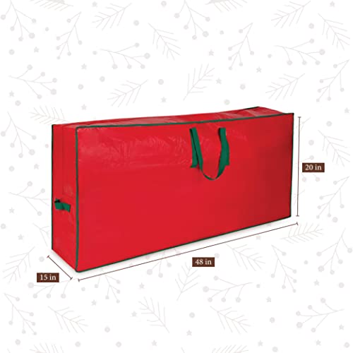 Christmas Tree Storage Bag, Stores 7.5 Foot Artificial Xmas Holiday Tree, Durable Waterproof Material, Protect Against Dust, Insects, and Moisture, Zippered Bag with Carry Handles, (Red)