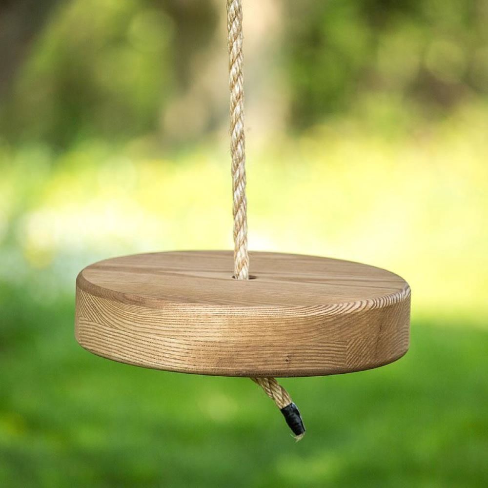 Lehman's Old-Fashioned Hand Crafted Round Ash Wood Outdoor Play Tree Swing