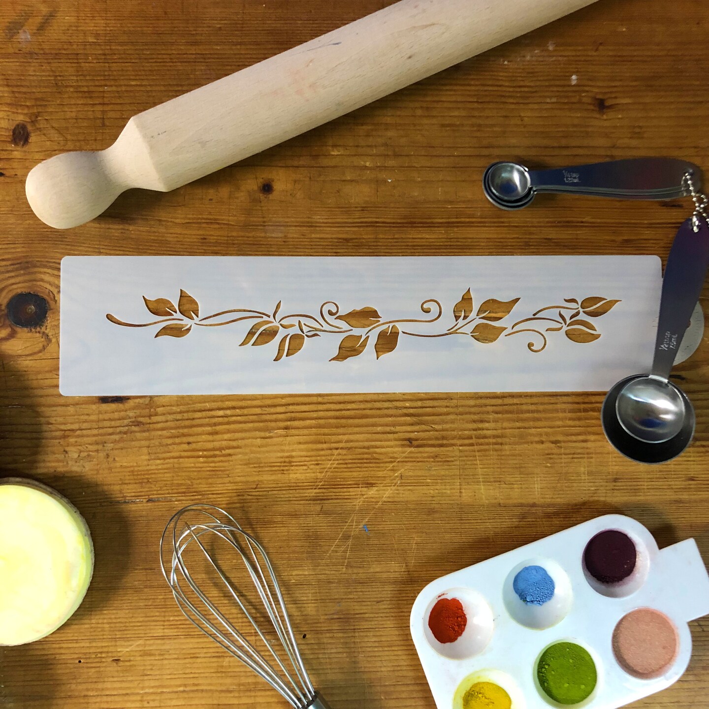 Rose Cake Stencil Tier #1 | C561 by Designer Stencils | Cake Decorating Tools | Baking Stencils for Royal Icing, Airbrush, Dusting Powder | Reusable Plastic Food Grade Stencil for Cakes | Easy to Use & Clean Cake Stencil