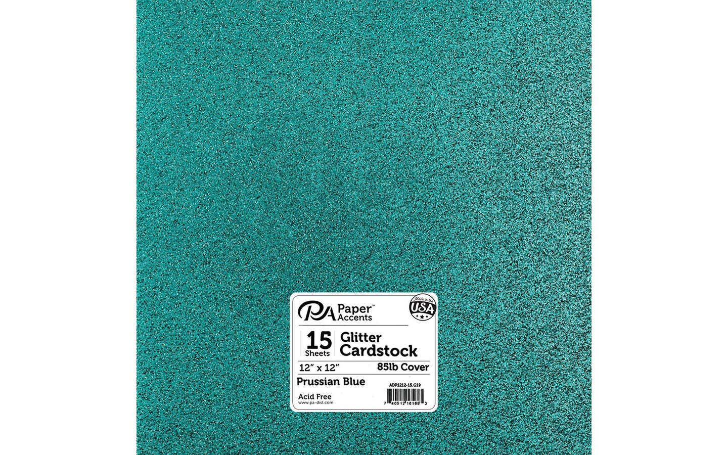 PA Paper Accents Glitter Cardstock 12? x 12? Prussian Blue, 85lb colored cardstock paper for