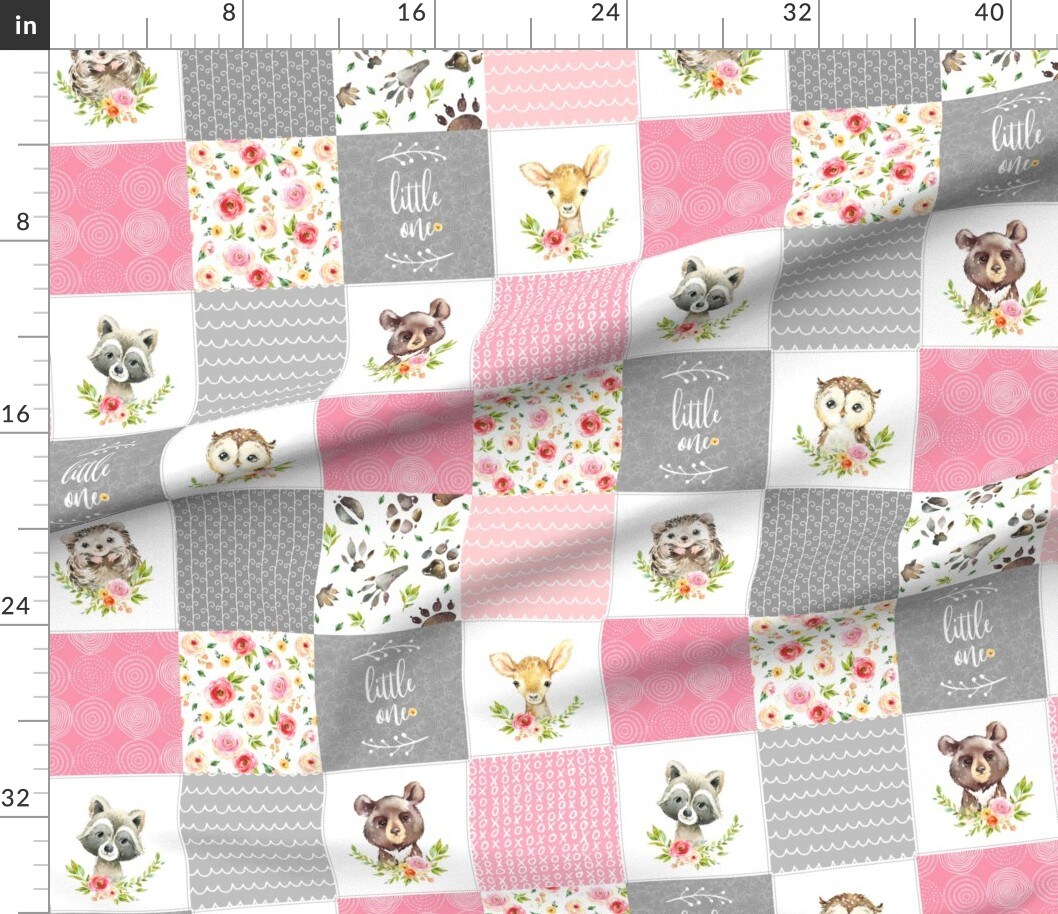 Various Fabrics by the Yard or Fat Quarter Quilt Patchwork Blanket Nursery Baby Woodland Bedding Forest Custom Printed Fabric by Spoonflower