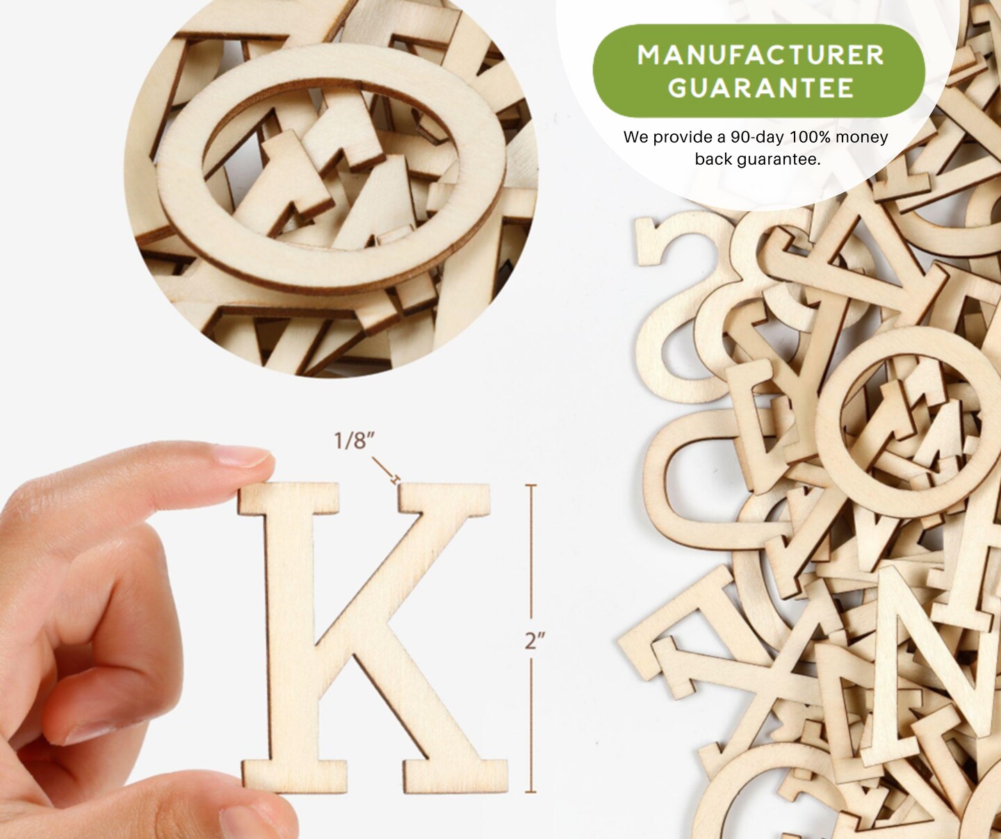 Incraftables Wooden Letters for Crafts (2 inch Big). AZ Alphabet