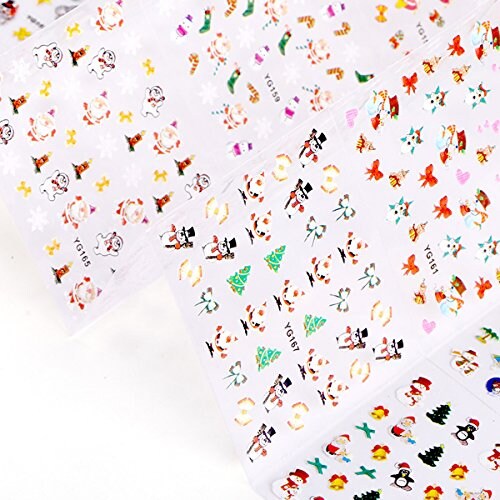 Wrapables 24 Sheets Falala Christmas Nail Stickers Holiday Nails Set Nail Art Sheets