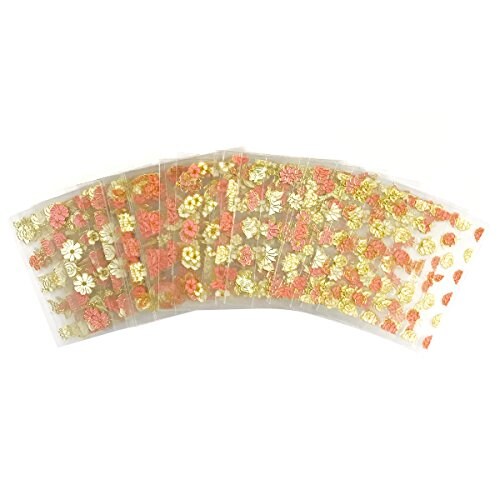 Wrapables 50 SHEETS Flowers, Hearts &#x26; Lace Nail Art Nail Stickers (Pink &#x26; White)