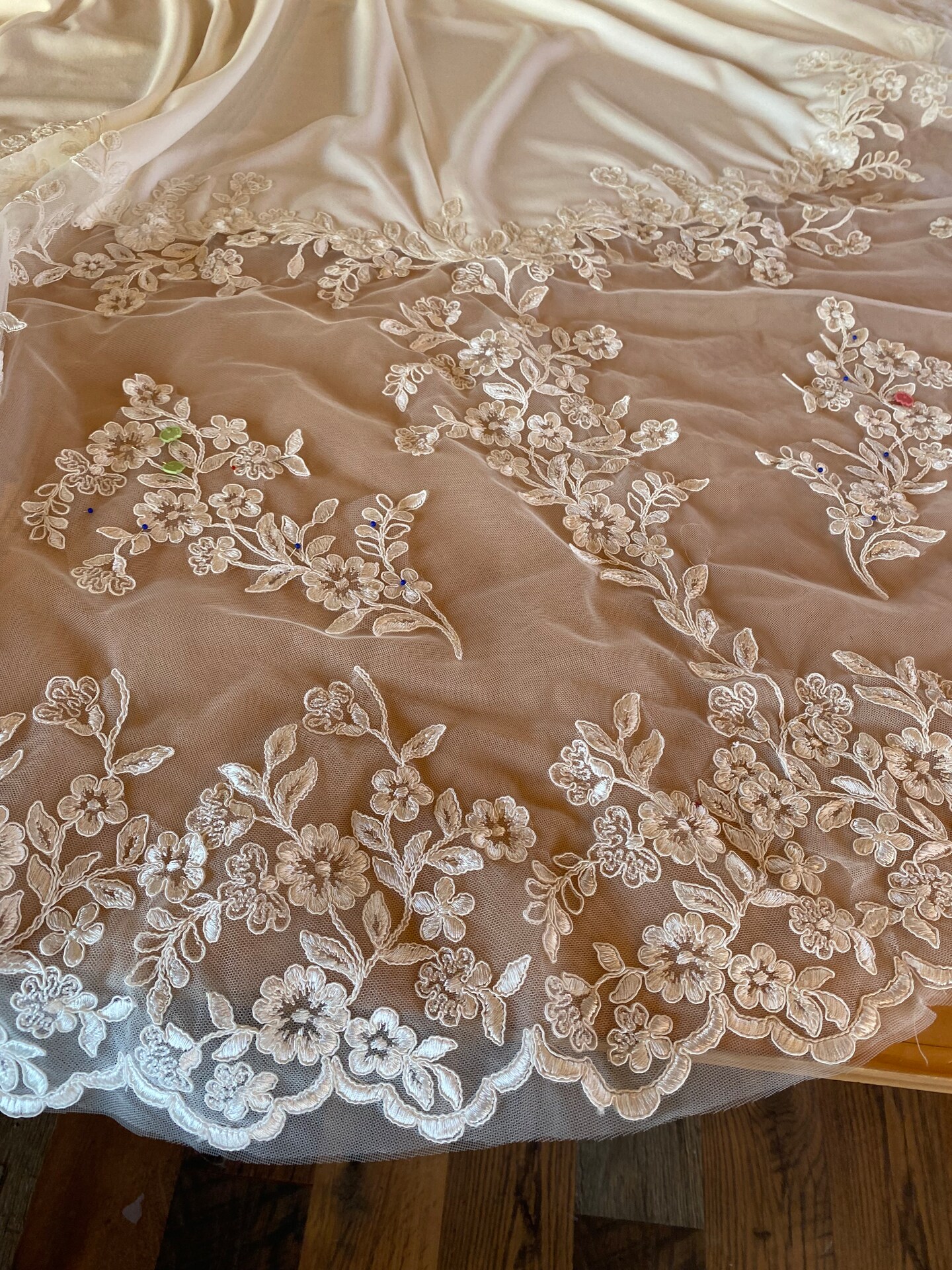 chinese dress ladies Bridal Wedding Dress Fabric - Beaded Mesh Lace
