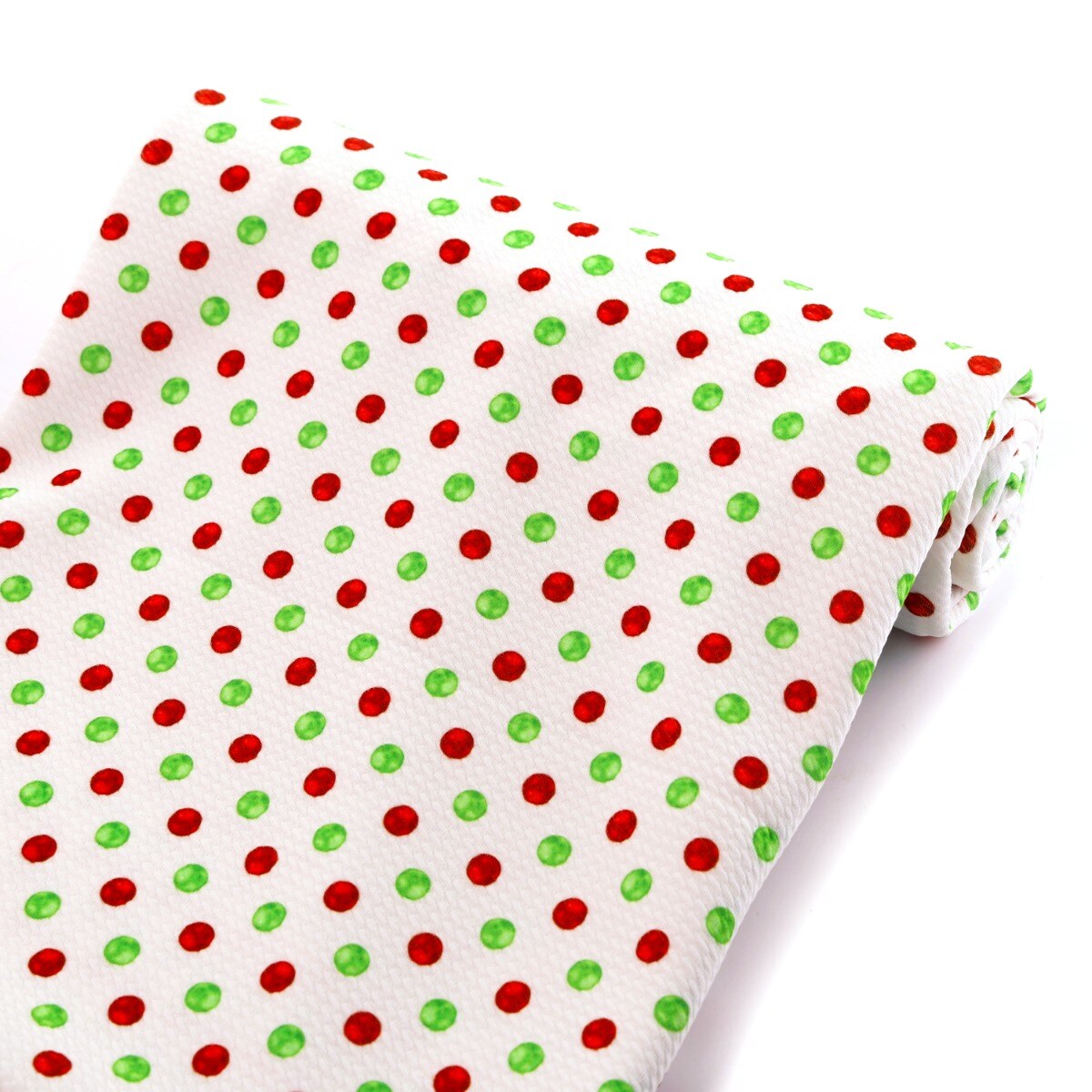 Red and Green Dots Christmas Bullet Fabric 1 yard
