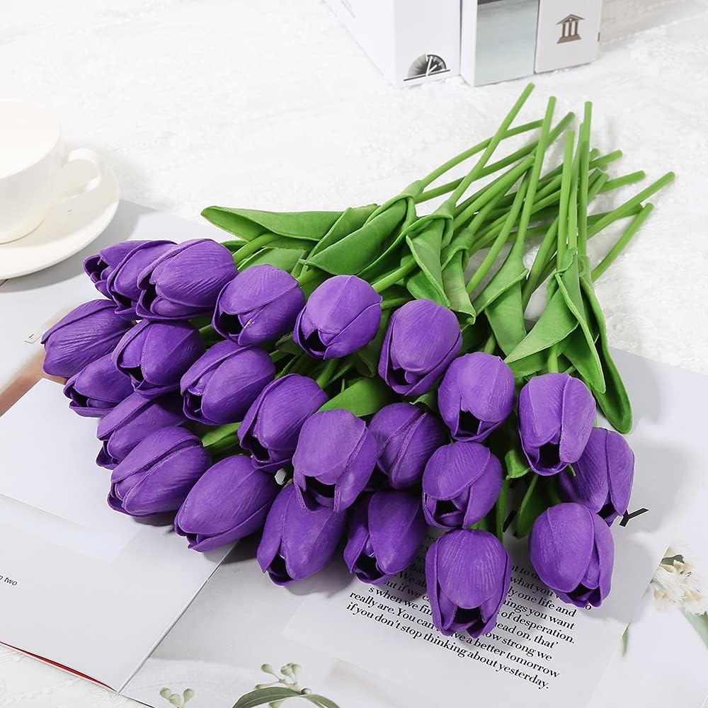 24 Pcs Real Touch Artificial Tulips for All Occasions