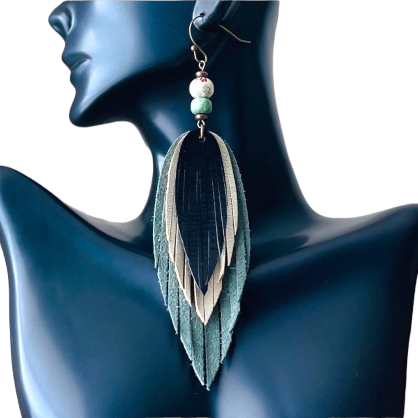 Leather hot sale statement earrings