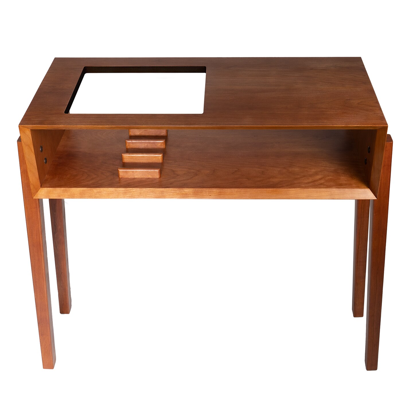 Mid Century Modern Record Player Stand, Solid Cherry hardwood, Handmade! product 2
