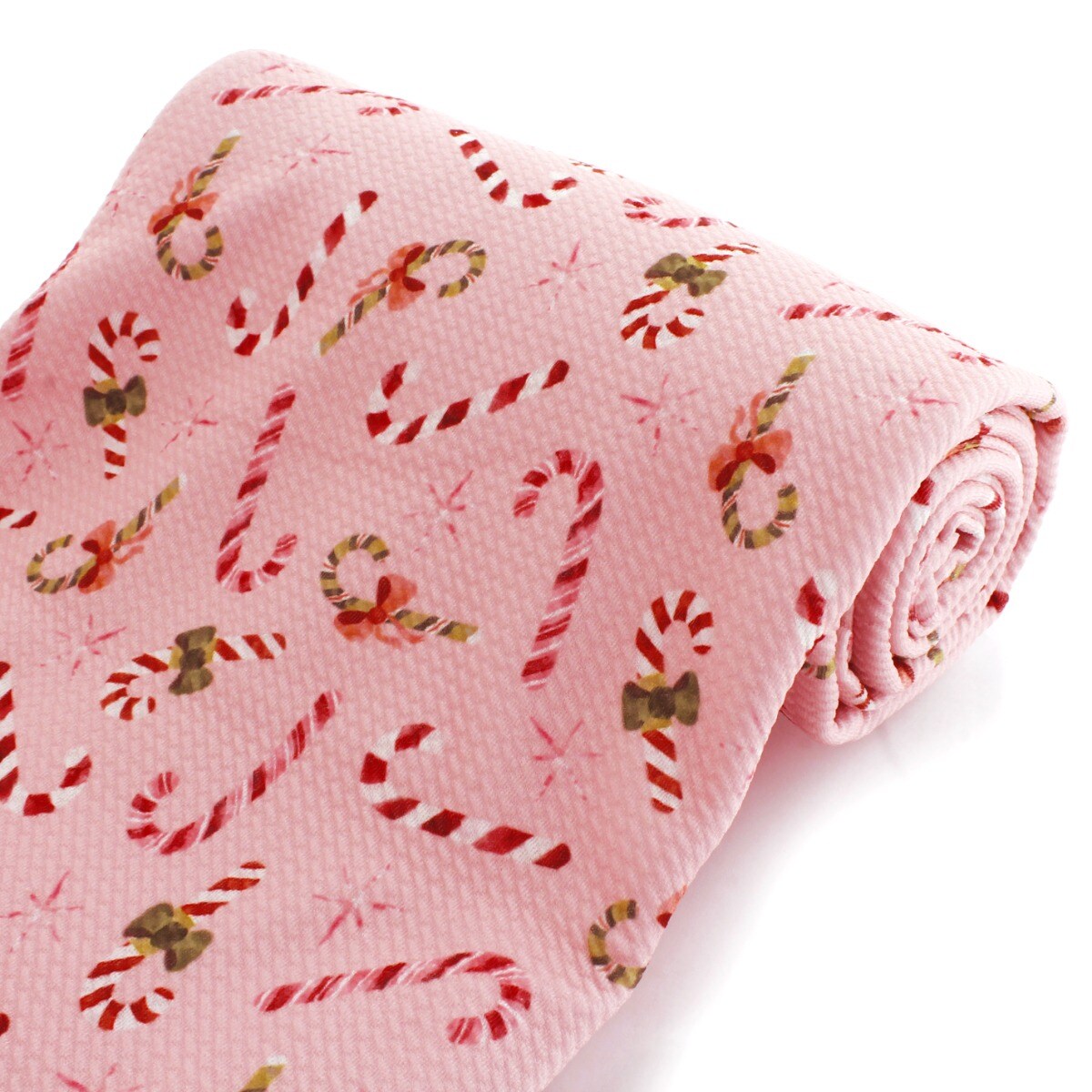 Pink Vintage Candy Canes Bullet Fabric 1 yard