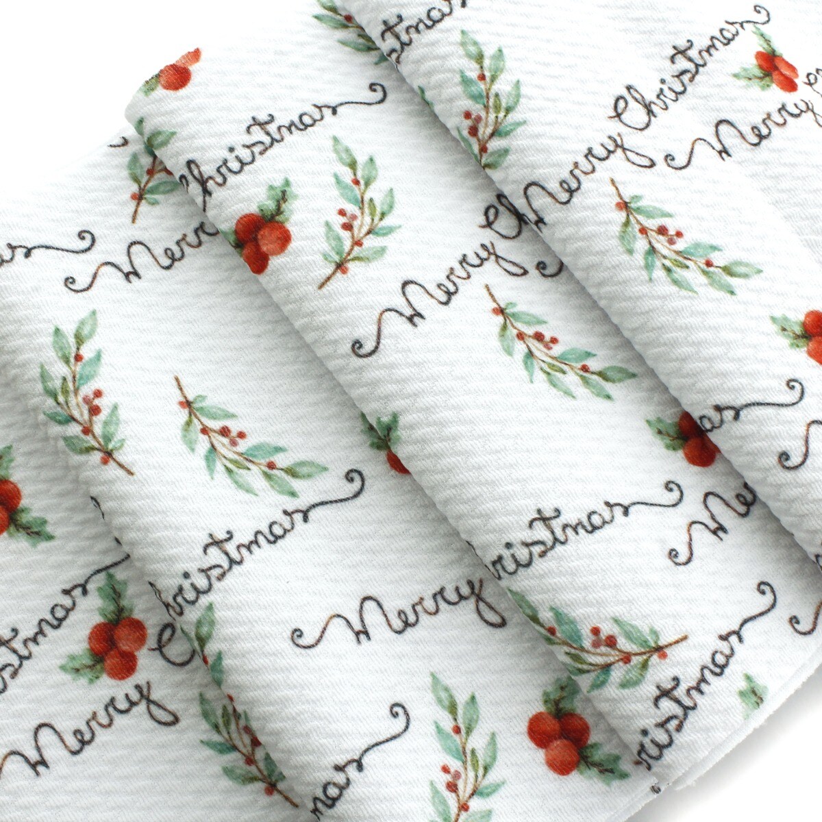 Laurel and Berries Merry Christmas Bullet Fabric 6&#x22; Strip
