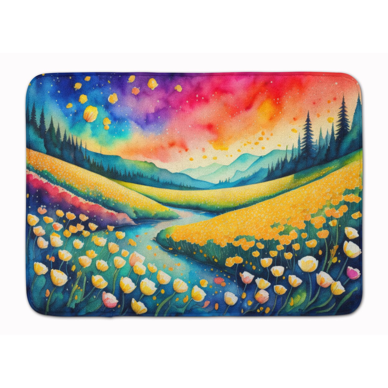 Caroline&#x27;s Treasures Buttercups in Color Memory Foam Kitchen Mat