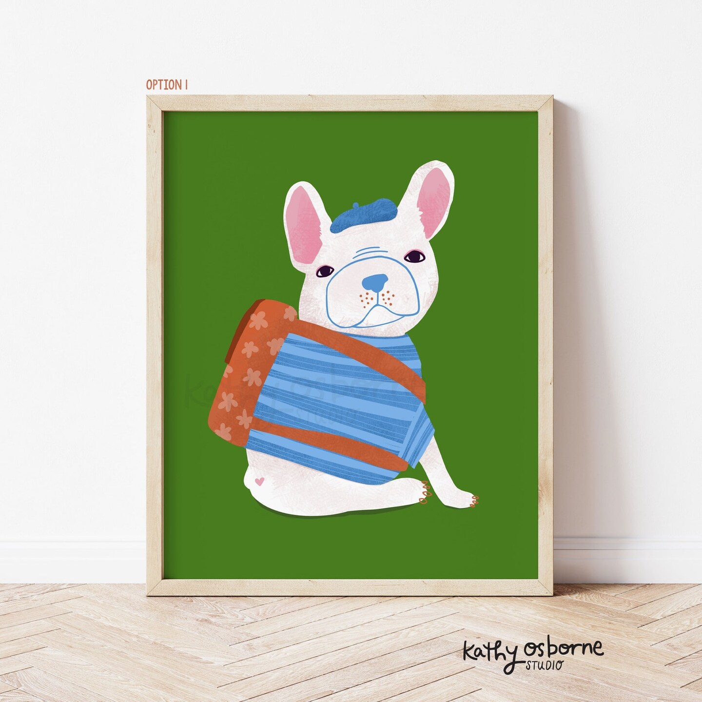 Cute Art Print: French Bull Dog - Whimsical Wall Decor for Nursery, Kids  rooms and Dog Lover Gifts 5x7 8x10 | MakerPlace by Michaels, image size:1080x1080