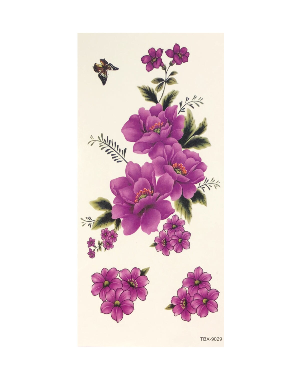 Wrapables Floral Temporary Tattoos Body Art Water Tattoos (8 Sheets), Roses & Peonies