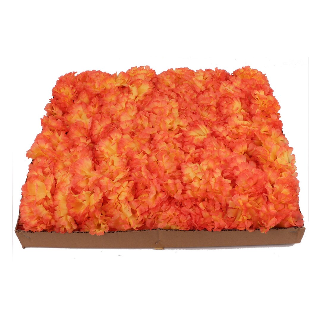 Artificial Carnation Picks, 100-Pack, 5" Long, 3.5" Wide, Orange Silk Blooms, Decorative Floral Picks, Parties & Events, Home & Office Decor, Floral Home by Artificial Flowers
