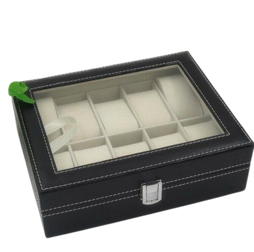 10 Slot Watch Box Leather Jewelry Storage