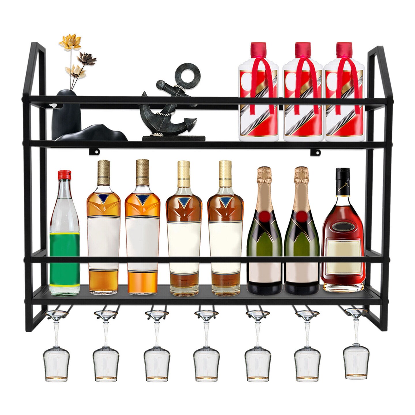 Kitcheniva Wall Mounted Wine Glass Storage Rack