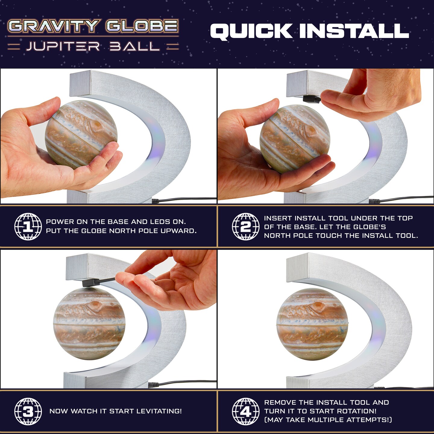 USA Toyz Gravity Globe Jupiter Ball Accessory (Globe Only)