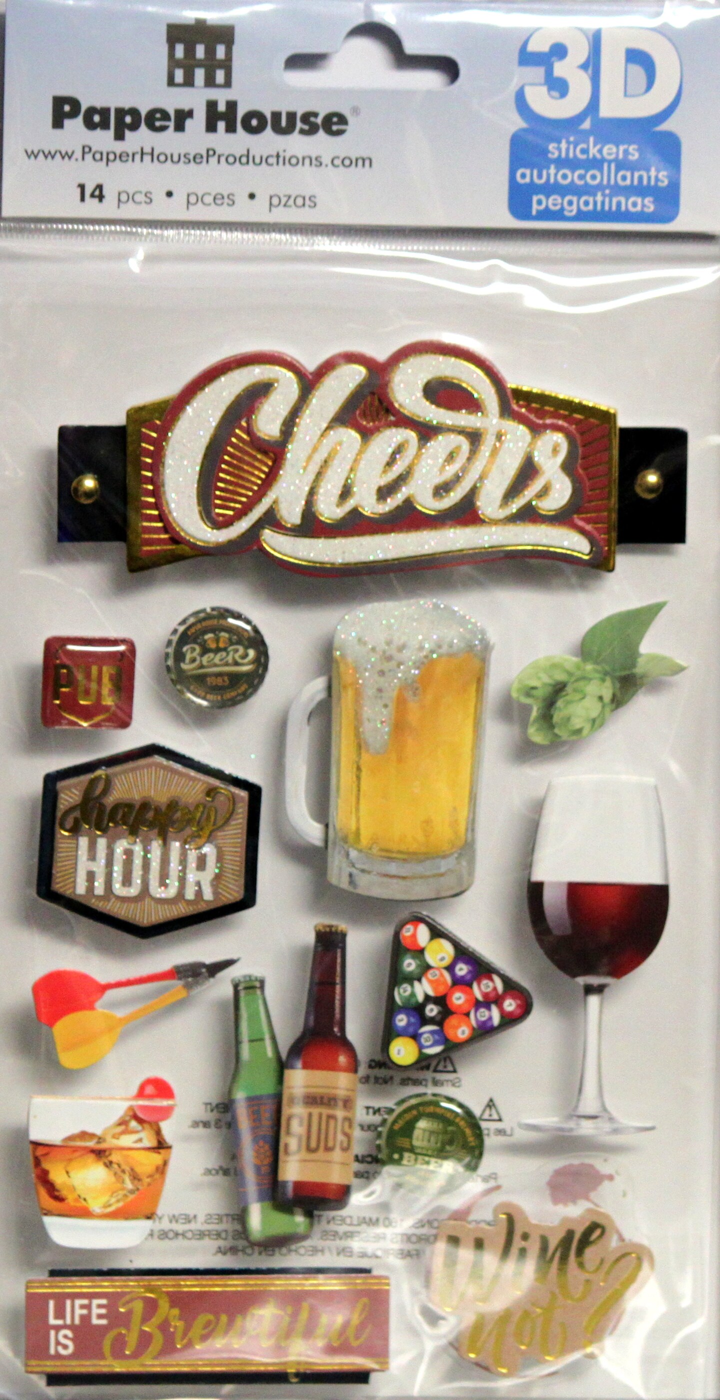 Paper House Cheers Dimensional 3D Stickers