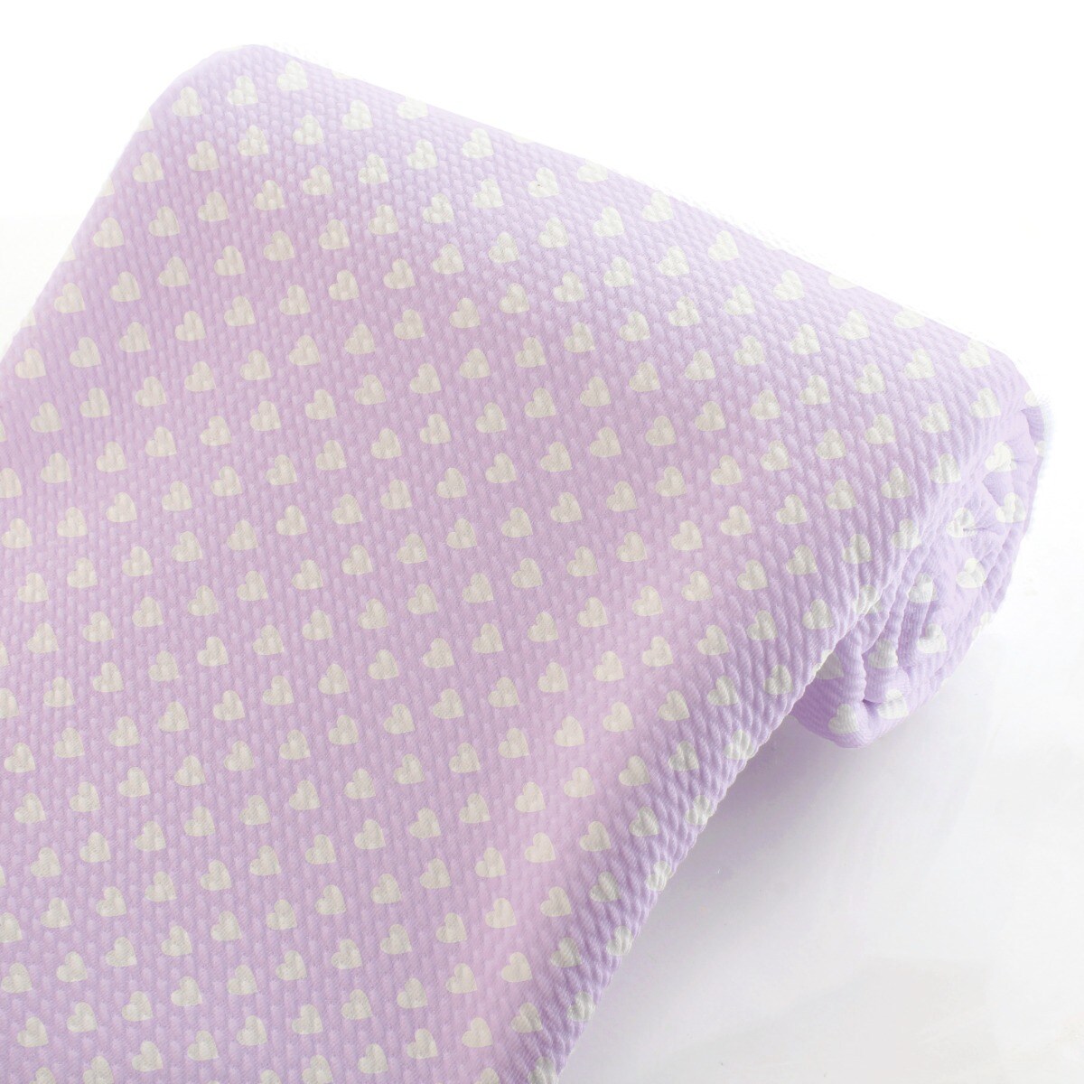 Lavender White Hearts Bullet Fabric 6&#x22; Strip