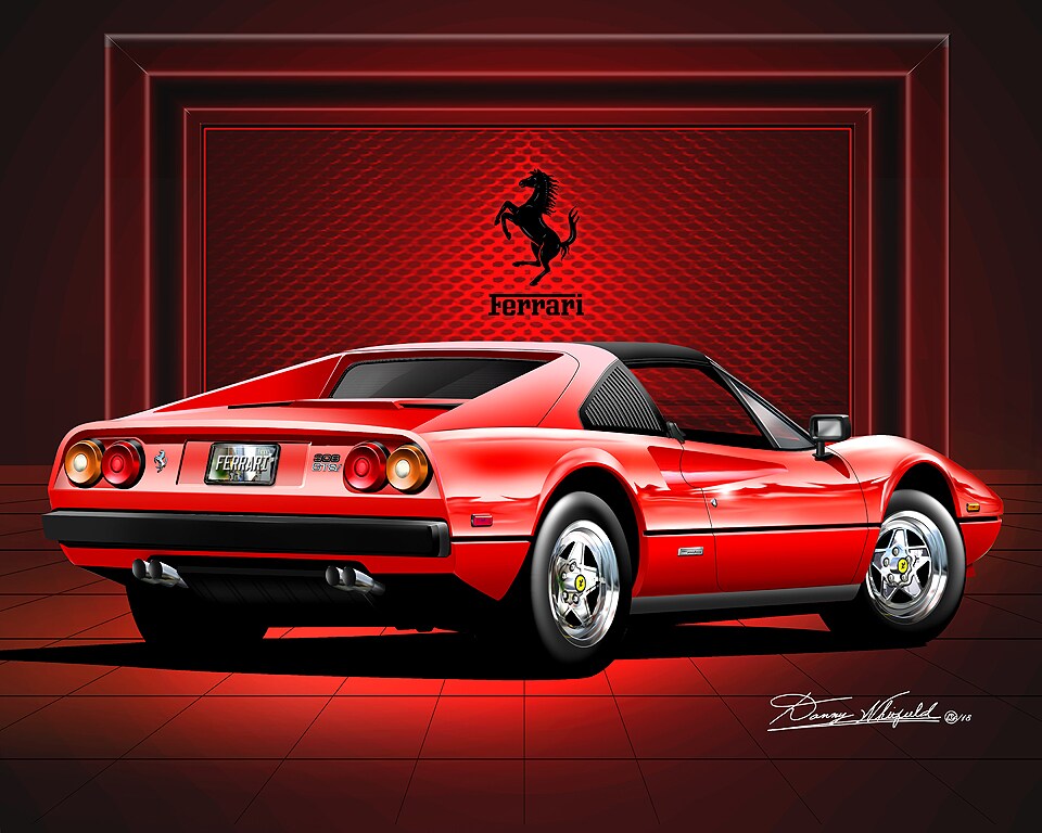 1982 Ferrari 308 GTS Rear View Art Print By Danny Whitfield Sport and  Exotic Car Wall Art MakerPlace by Michaels