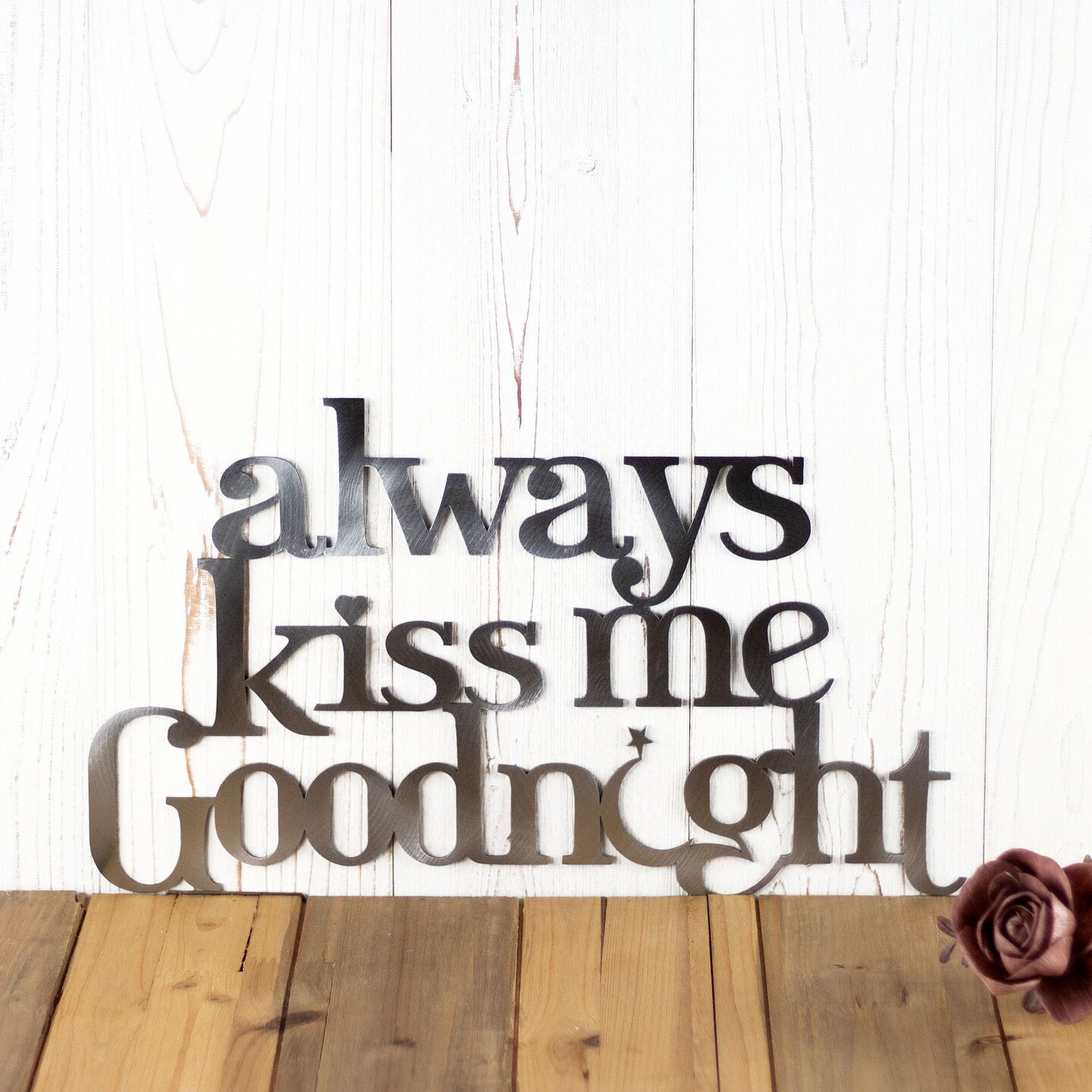 Always Kiss Me Goodnight Sign, Decorative Metal Wall Art, 11 Year ...