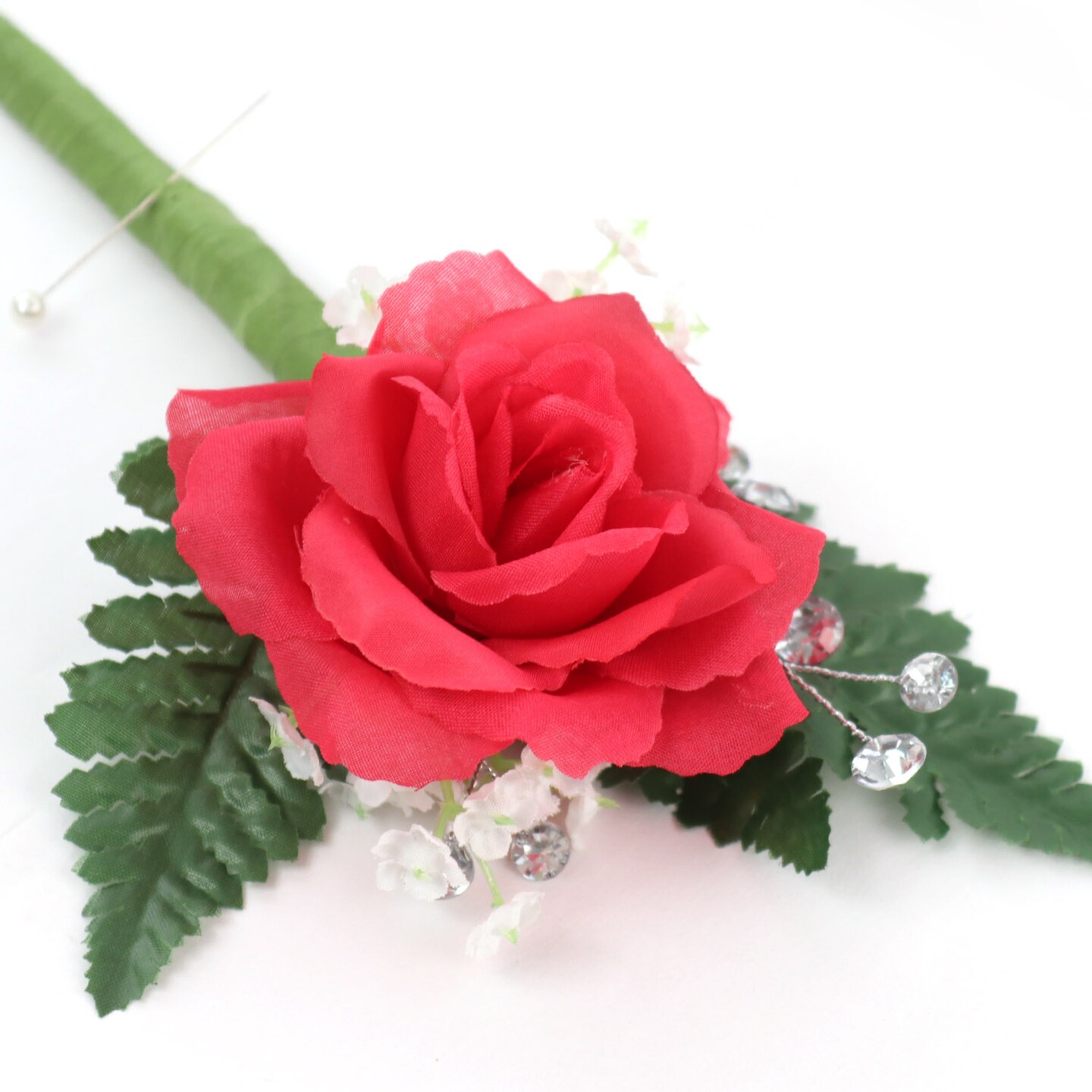 Box of 50: Beauty Rose Picks, Silk Blooms, Floral Picks (8"L X 3"W) by Floral Home®