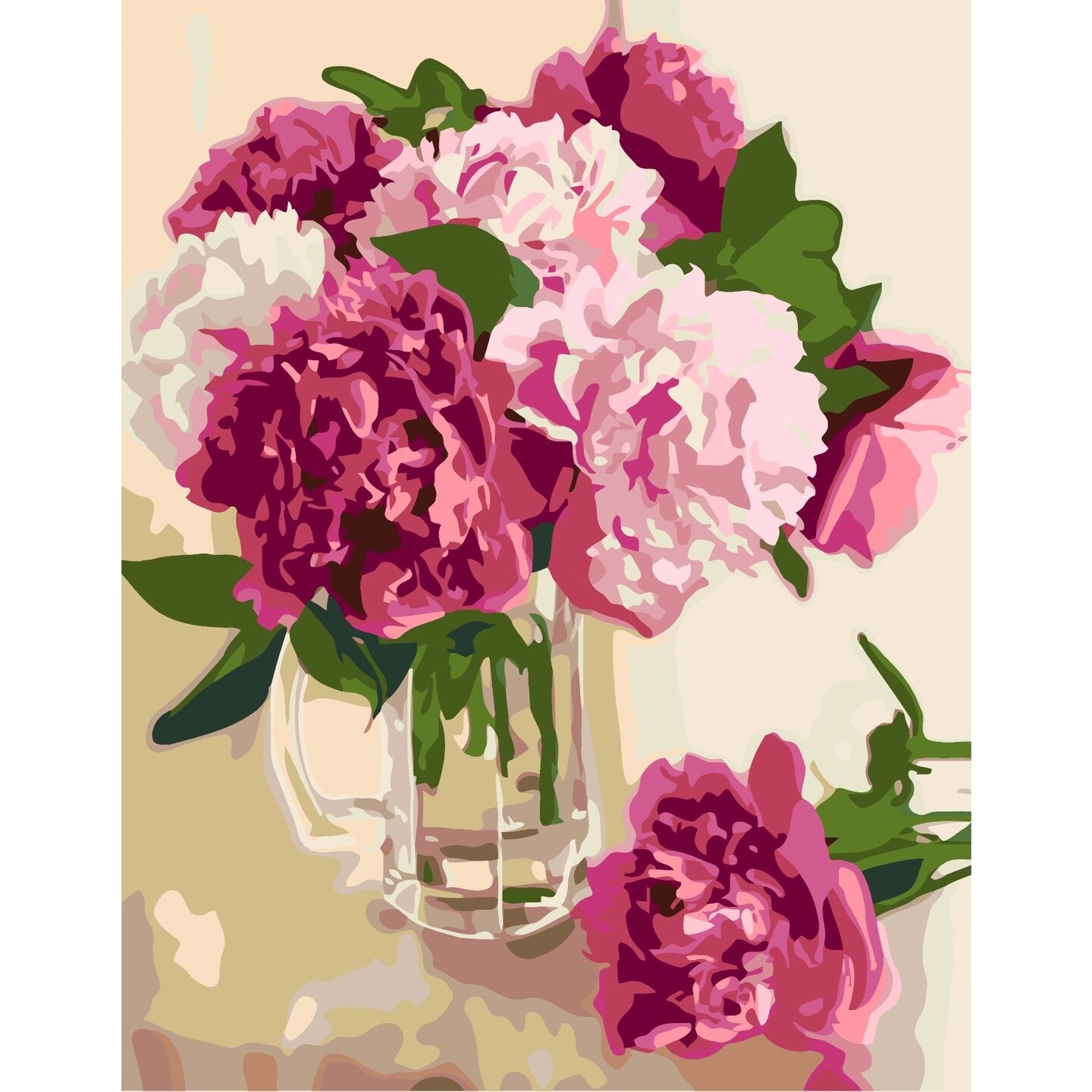 Artwille DIY Paint By Numbers For Adults And Kids Pink Peonies Michaels   395471887680528 