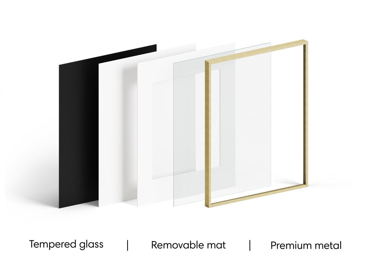 Haus and Hues Aluminum Glass and Matted Picture Frame