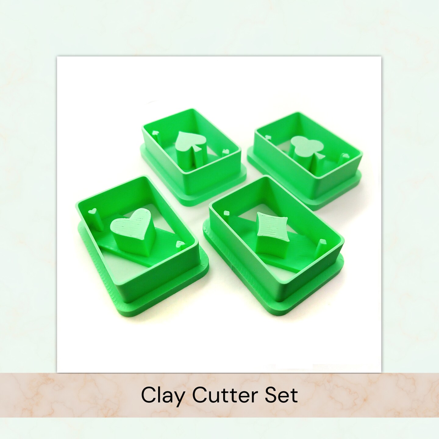 Playing Cards Clay Cutters, 4 pc, One Cutter for Each Suit, Adorabilities