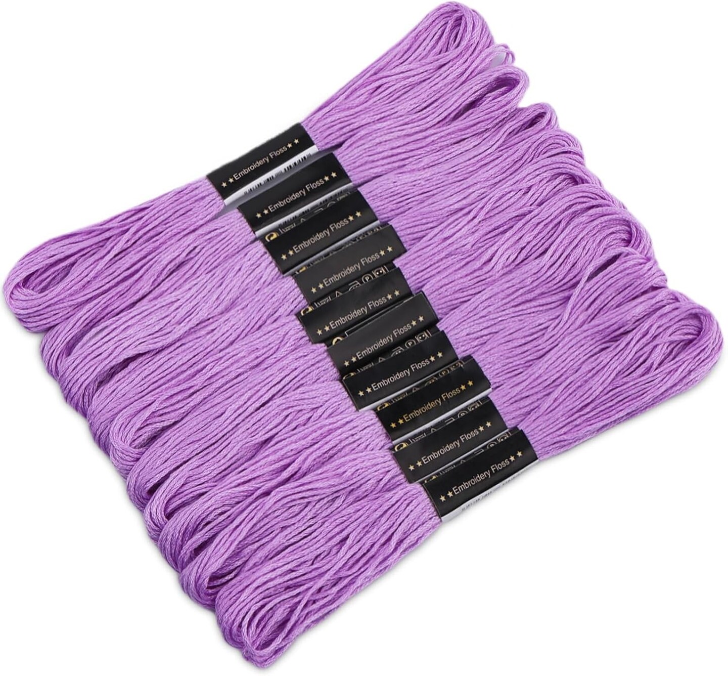 10 Skeins Black Embroidery Floss, 8M Cotton Embroidery FlossCross