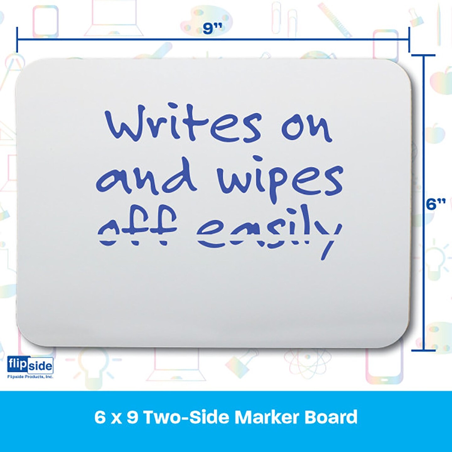 Two-Sided Dry Erase Marker Boards, 6&#x22; x 9&#x22;, Class Pack of 12