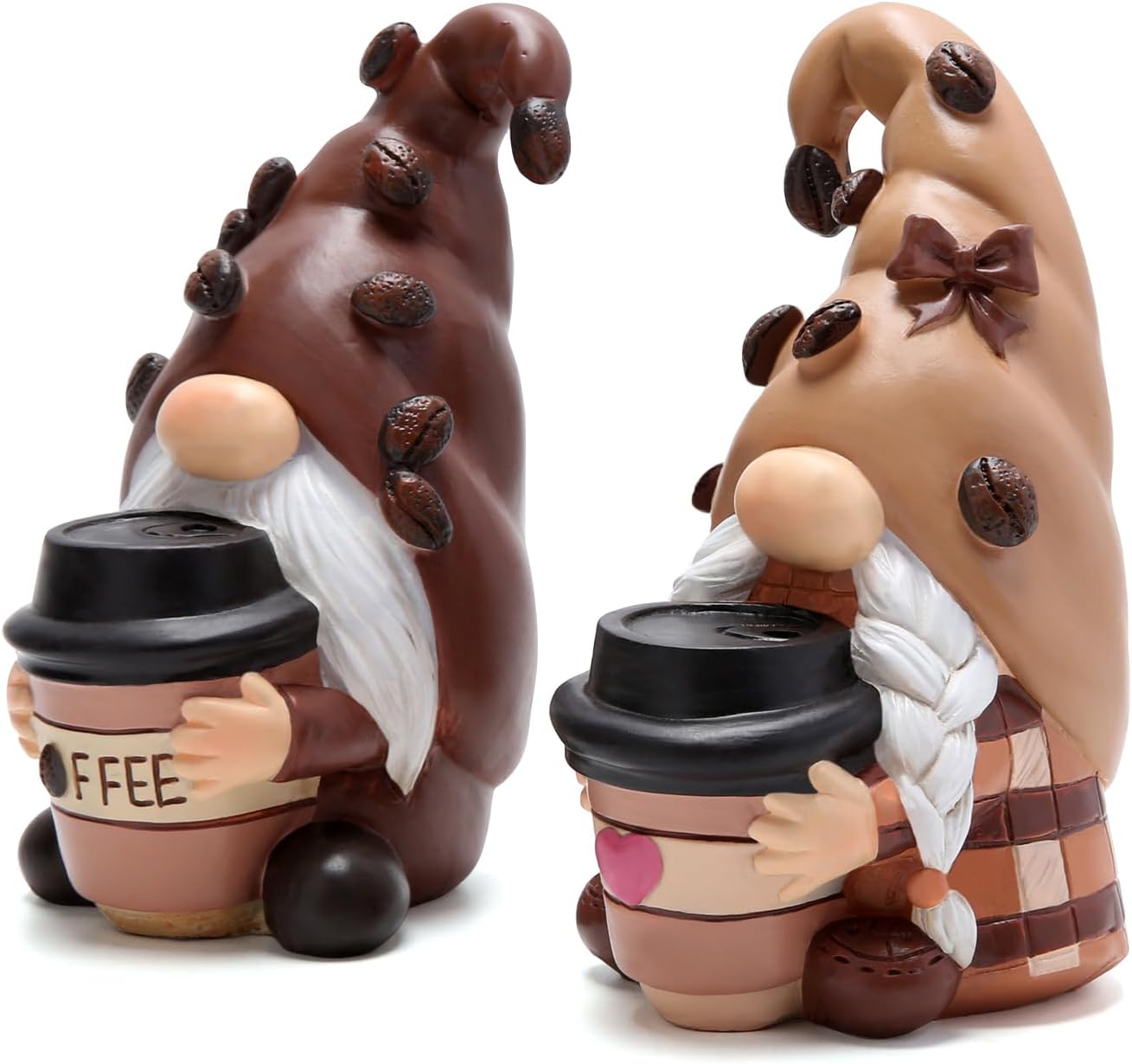 Coffee-Themed Gnome: Indoor Home Decor, Outdoor Porches, Coffee Bar Statue, Decoration for All Seasons - Swedish Tomte Elf Dwarf Figurines Concept