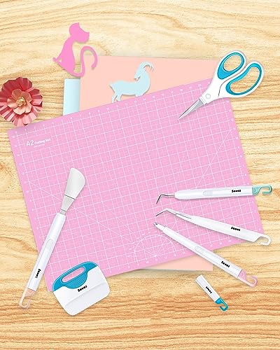 6 Pieces Basic Tools Set for Cricut, Precision Craft Vinyl Tool Kit, Scoring Stylus/Weeder/, Scraper/Spatula/Tweezers/Scissors for Vinyl,Paper & Iron-on Projects,Colored