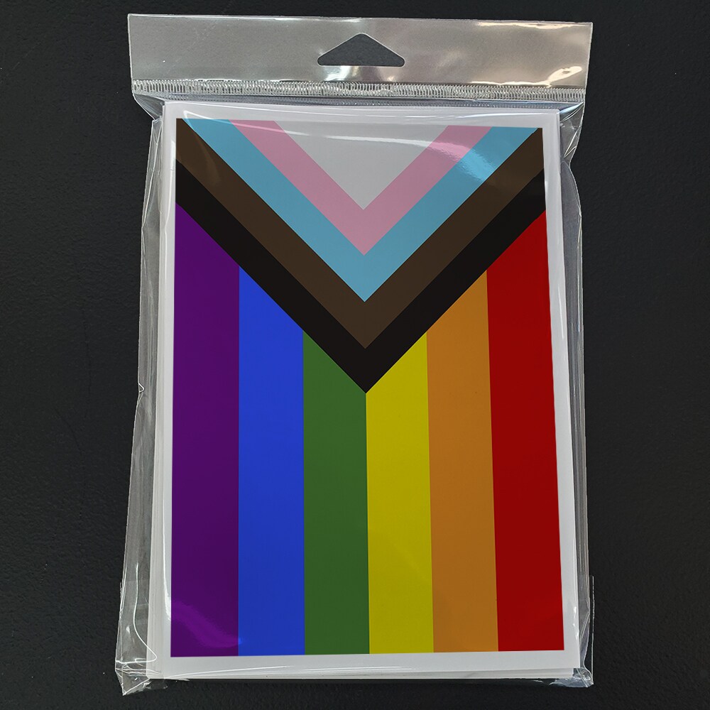 Caroline&#x27;s Treasures Gay Pride Progress Pride Greeting Cards and Envelopes Pack of 8