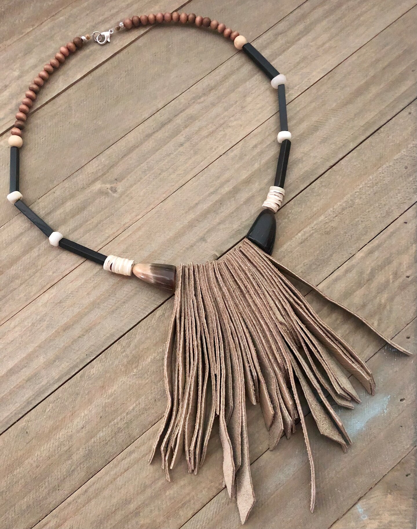 Leather Fringe Necklace