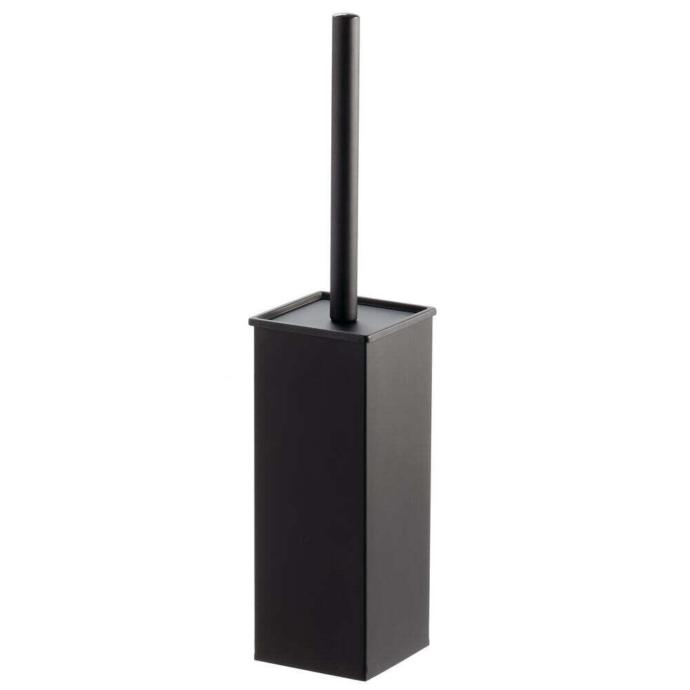 mDesign Steel Square Toilet Bowl Brush and Holder for Bathroom
