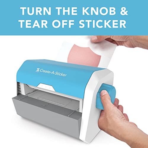 Xyron Create-a-Sticker, 5&#x22; Sticker and Label Maker Machine for Small Business and DIY Crafts, Includes Permanent Adhesive, Pre-Loaded (0501-05-10A), 9.055&#x22; x 5.709&#x22; x 5.906&#x22;