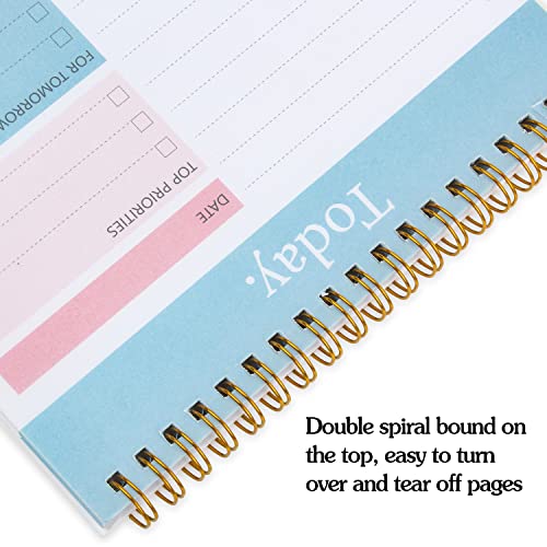 To Do List Notepad - Daily Planner Notepad Undated 52 Sheets Tear Off, 6.5&#x22; x 9.8&#x22; Checklist Productivity Organizer with Hourly Schedule for Tasks