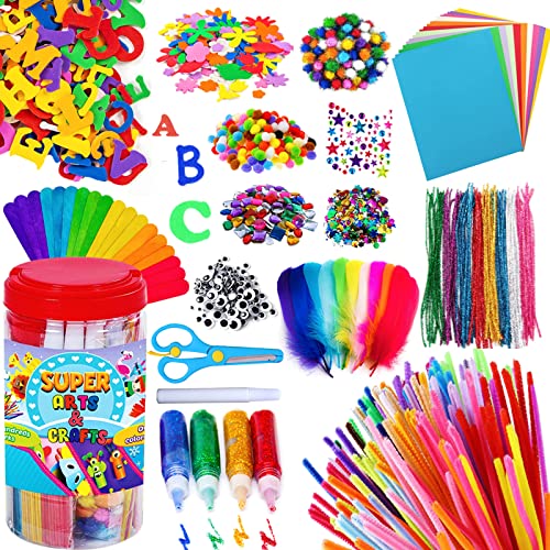 GoodyKing Arts and Crafts Supplies for Kids - Craft Art Supply Jar Kit for  Student Age 4 5 6 7 8 9 10 Year Old Crafting Activity - Collage Arts Set  for Toddlers Preschool DIY Classroom Home Project 
